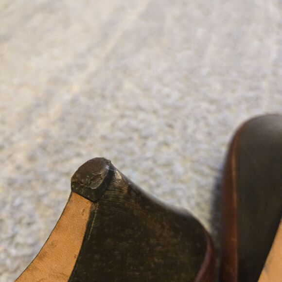 Miu Miu Womens Suede Leather Slide On Open Toe Wedge Pumps Brown Size 10 - Picture 10 of 13